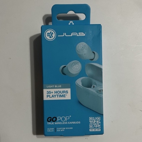 JLab Go Air Pop True Wireless Bluetooth Earbuds - Light Blue - Picture 1 of 10